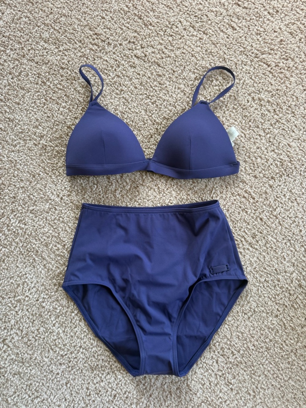 New Zimmermann Sculpt High Rise Bikini Bottoms Swim Navy/ Plum Color size 0 - Picture 7 of 8